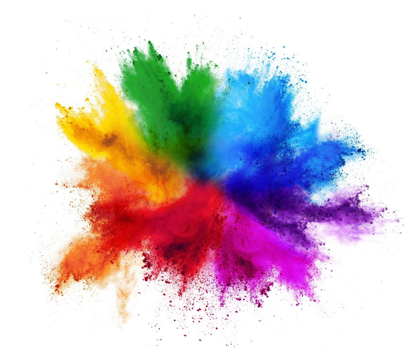 holi colour powder blast