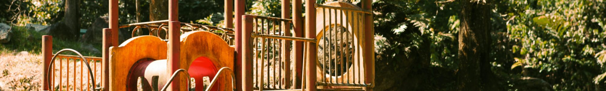 A run-down old playground.