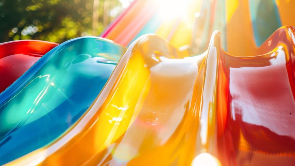 Colorful slides made with rotational molding