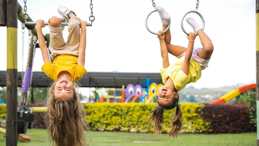 Children doing risky play