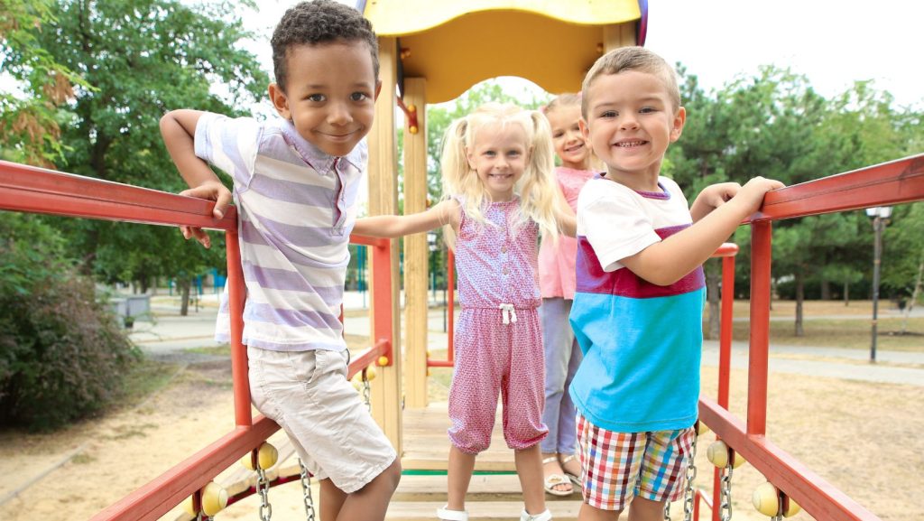 kids playing on playground